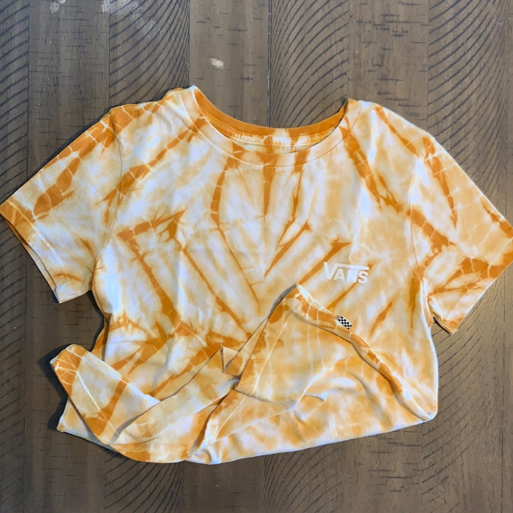 Vans T Shirt Orange Tie-Dyed w Back Logo sz Small